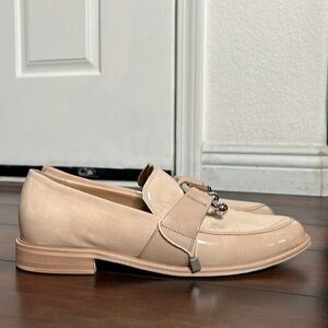 Vic Matie Slip On Patent Leather Loafers Horsehoe Buckle size 39.5 Preppy New